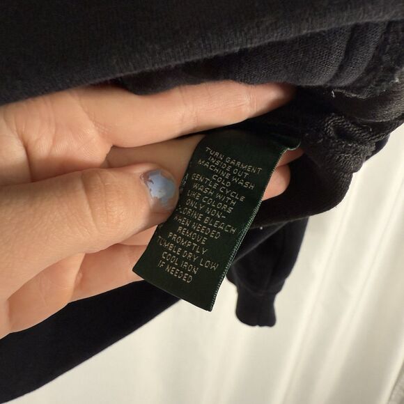 Lauren Ralph Lauren Active Hoodie Women's Medium Black Zip Pockets Full Zip - Picture 8 of 11